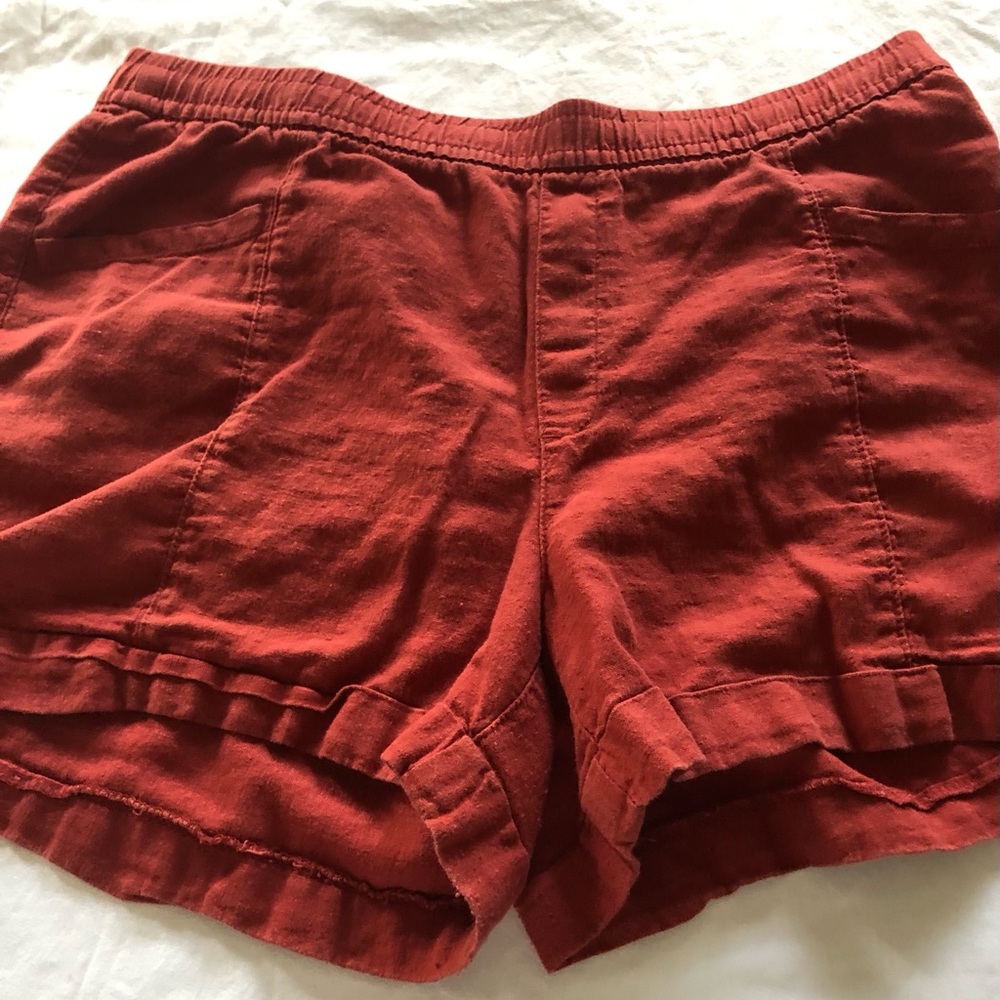 Old Navy Rust Elastic Waist Shorts LG - Picture 2 of 5